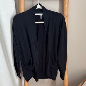 Black Open Front Cardigan